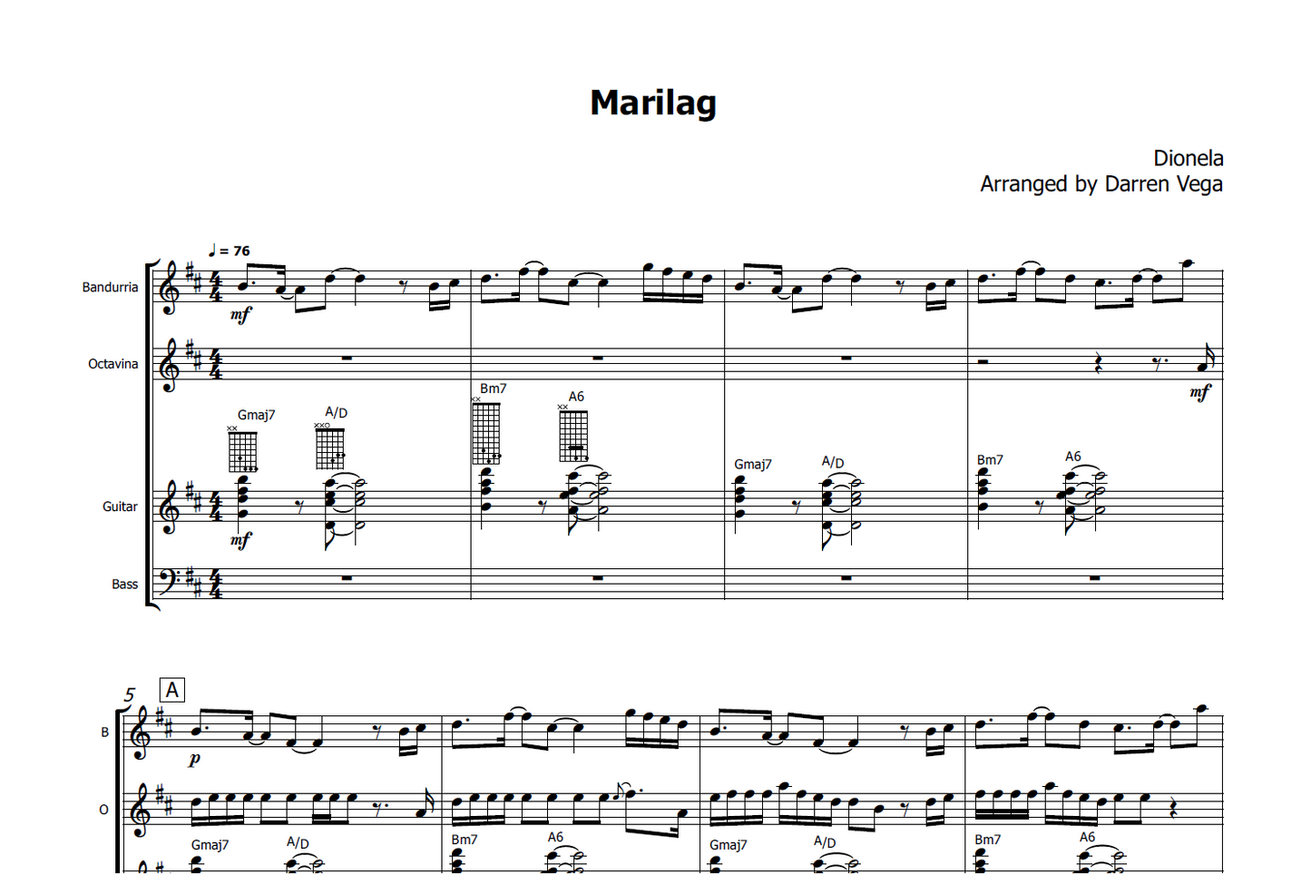 Marilag - Rondalla Sheet Music by Musicondalla