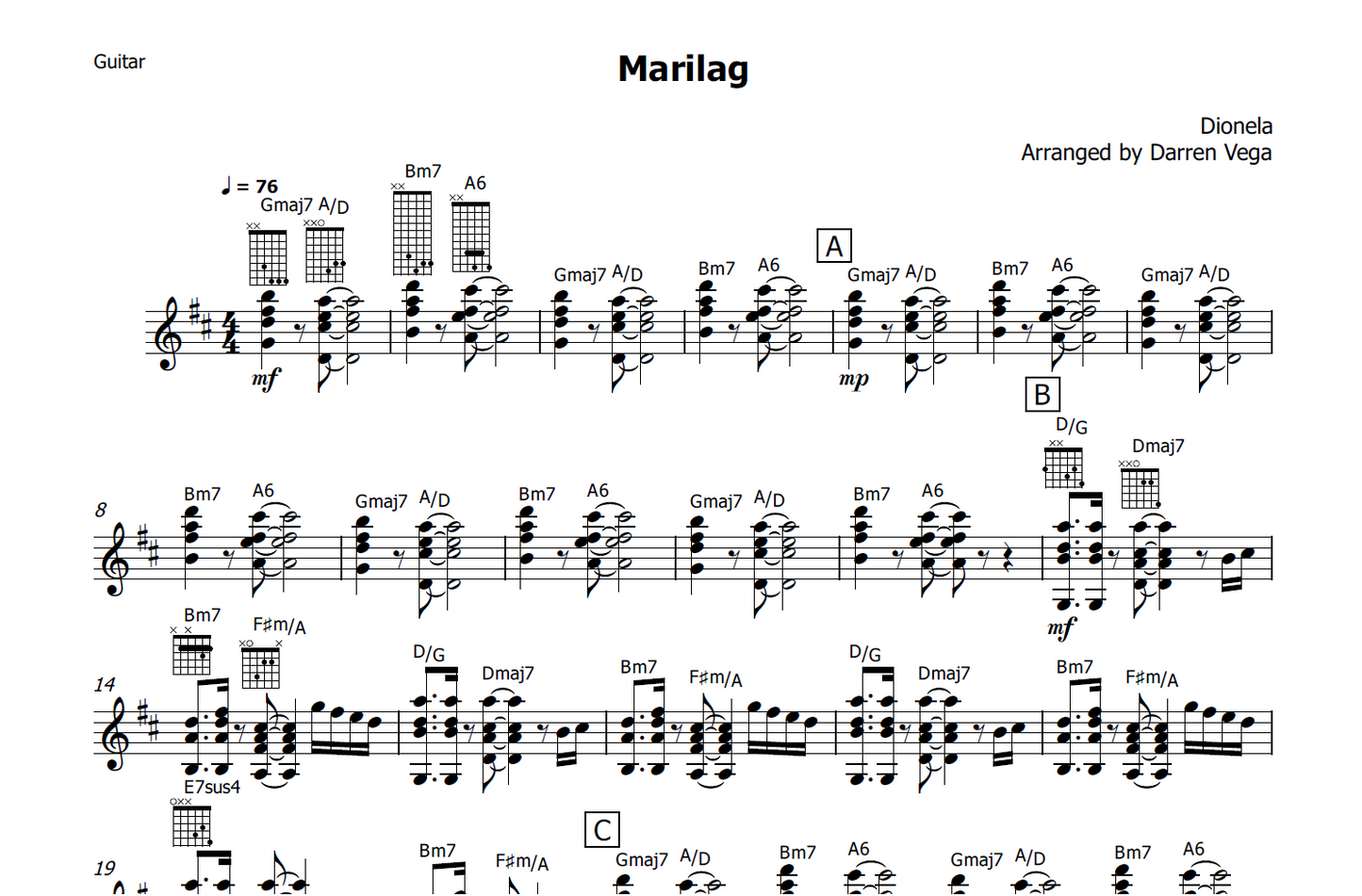 Marilag - Rondalla Sheet Music by Musicondalla