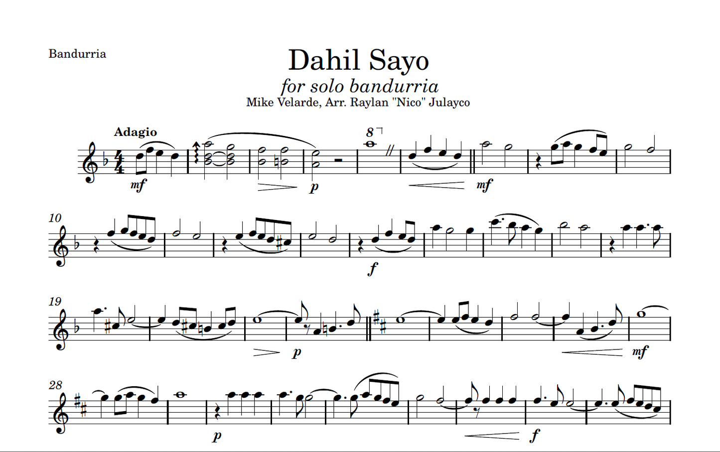 Dahil Sayo - Rondalla Sheet Music by Musicondalla
