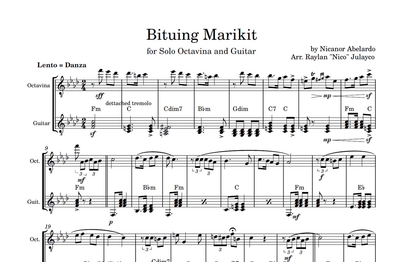 Bituing Marikit for Solo Octavina