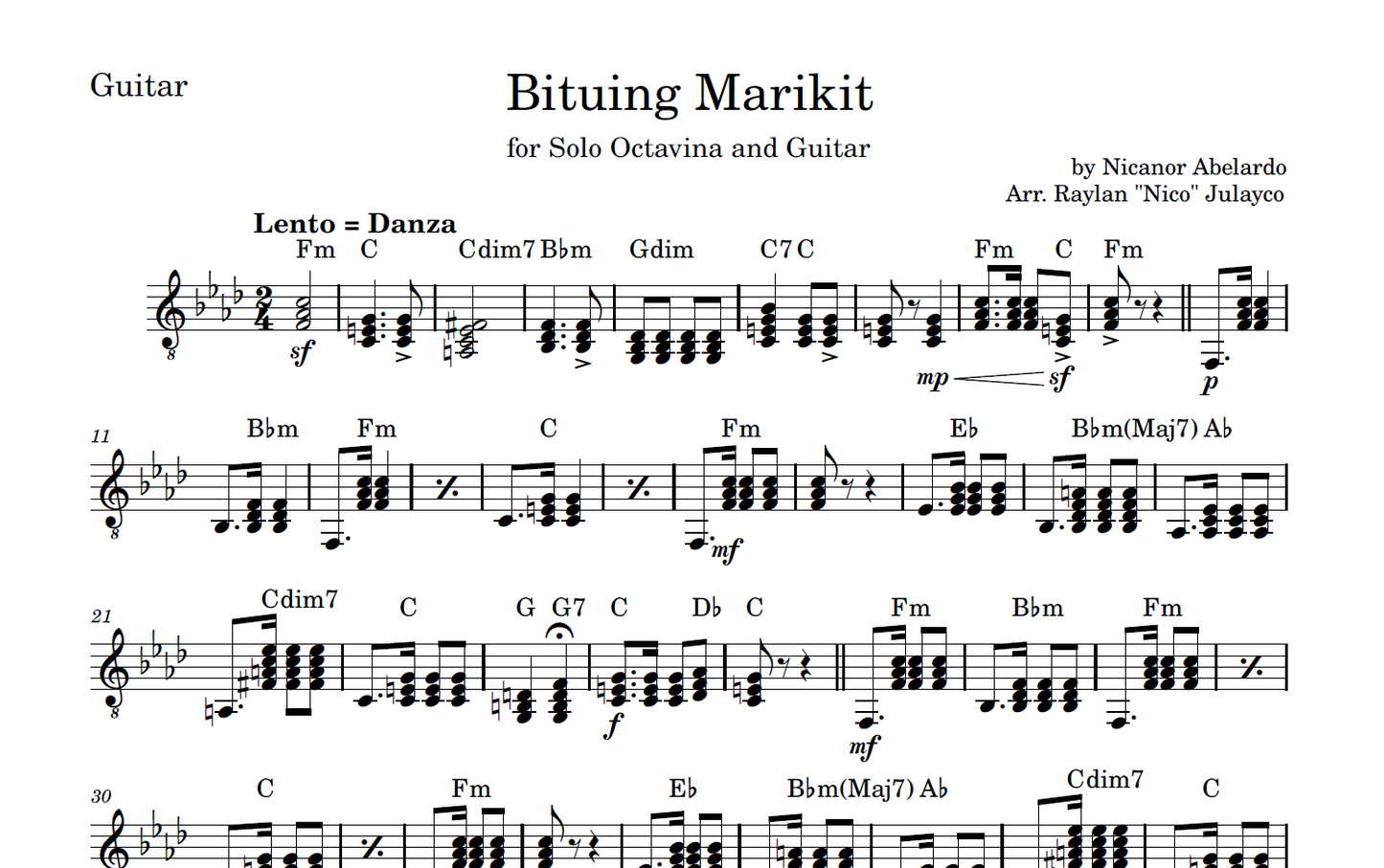 Bituing Marikit for Solo Octavina