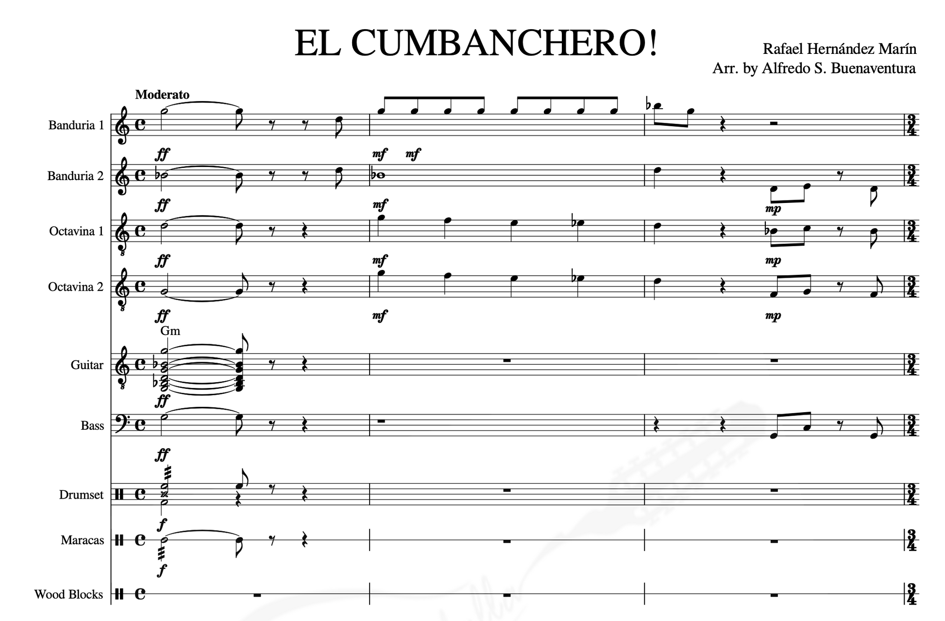 El Cumbanchero - Rondalla Sheet Music by Musicondalla