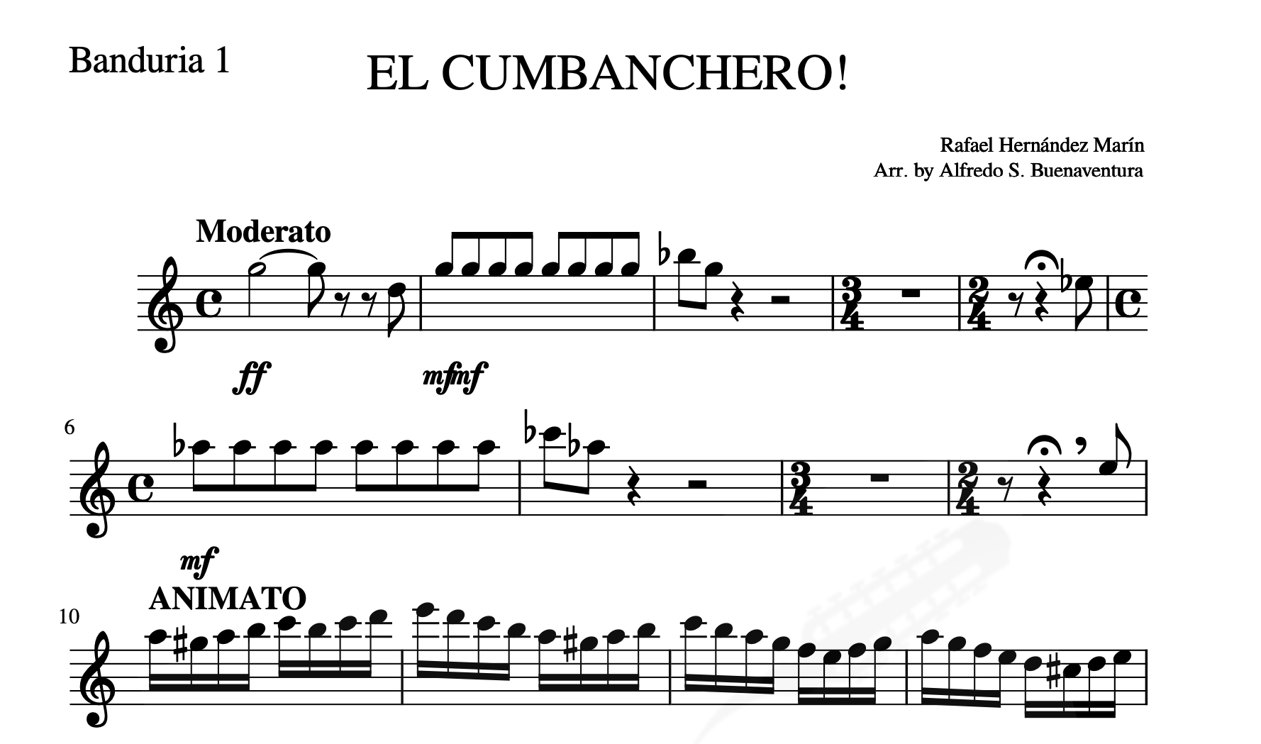 El Cumbanchero - Rondalla Sheet Music by Musicondalla