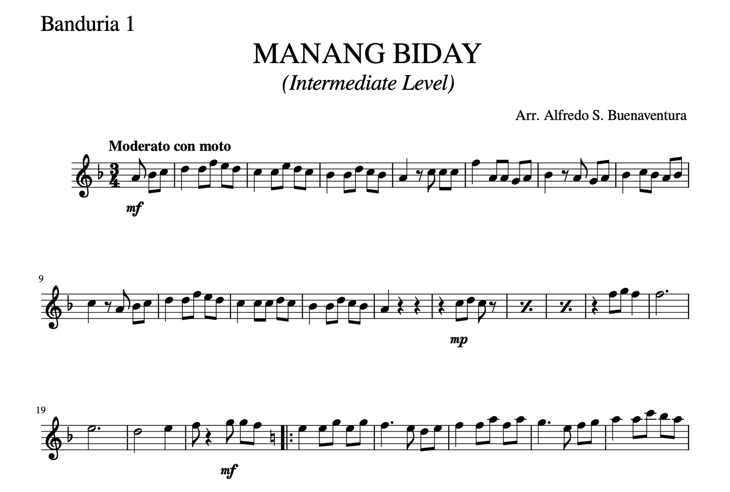 Manang Biday (Intermediate)
