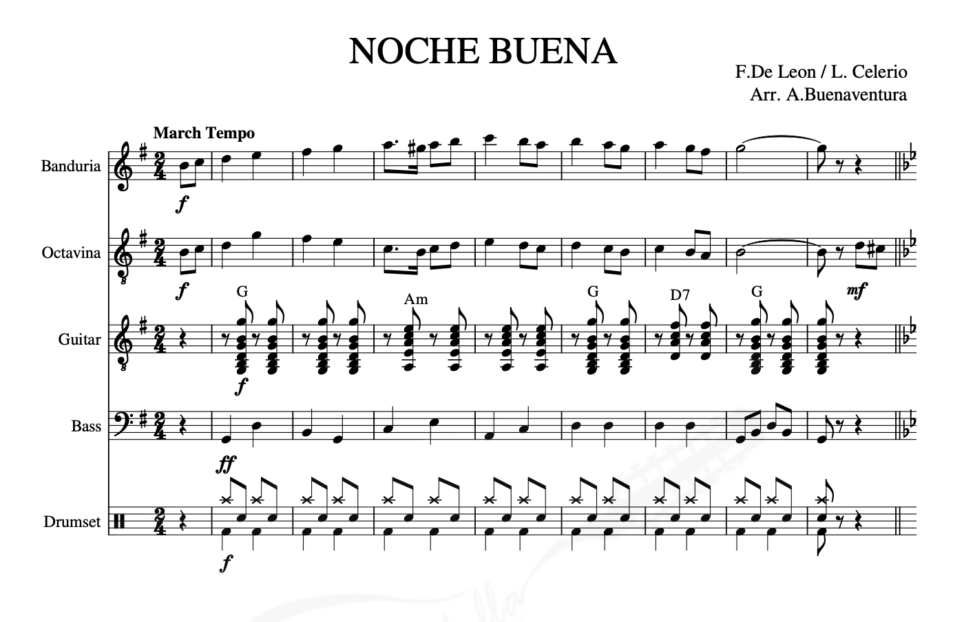 Noche Buena - Rondalla Sheet Music by Musicondalla