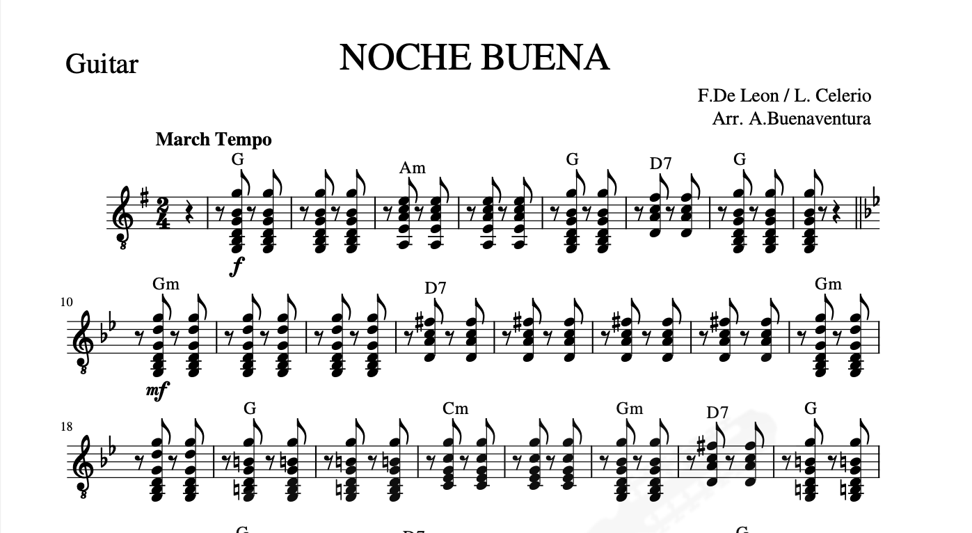 Noche Buena - Rondalla Sheet Music by Musicondalla