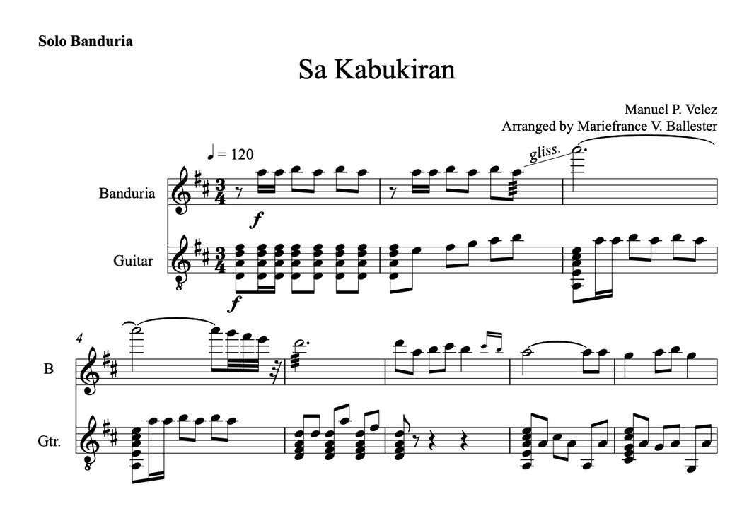 Solo Banduria – Rondalla Sheet Music by Musicondalla