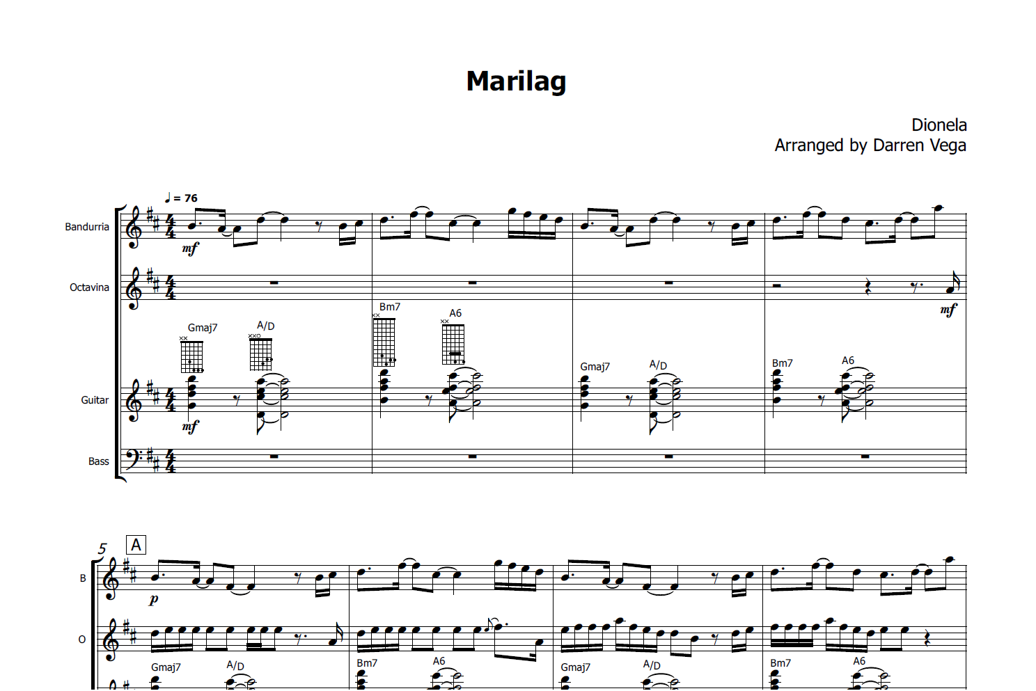 Marilag - Rondalla Sheet Music by Musicondalla