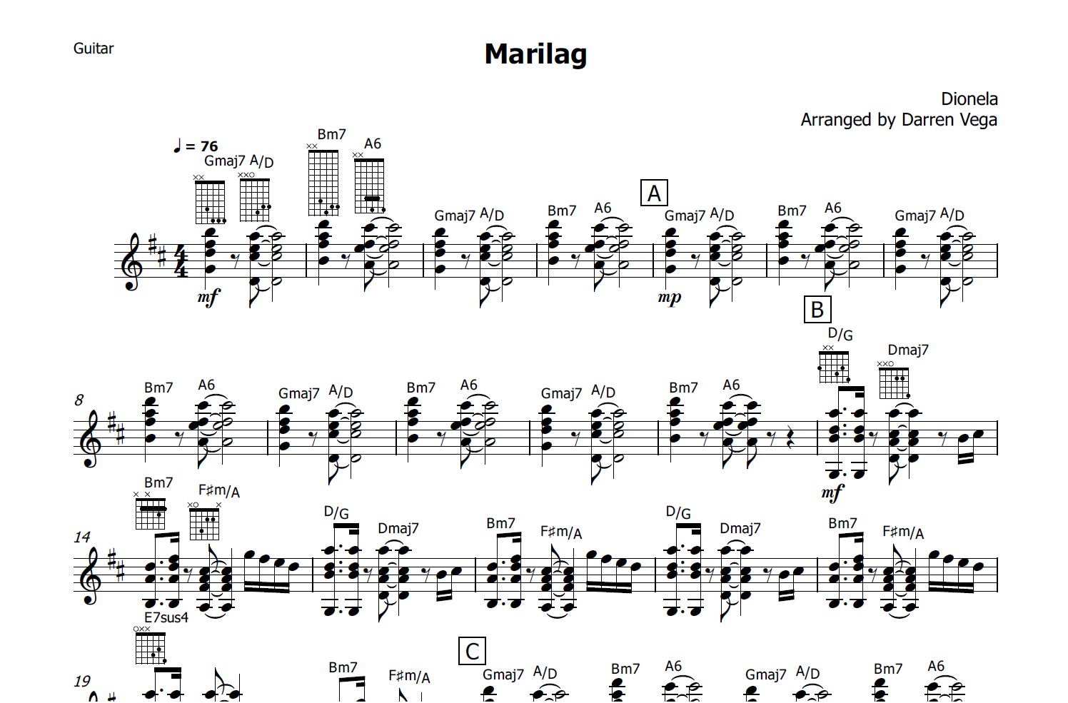 Marilag - Rondalla Sheet Music by Musicondalla