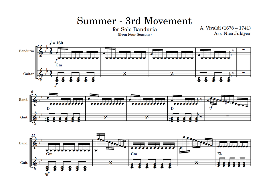 Solo Banduria – Rondalla Sheet Music by Musicondalla
